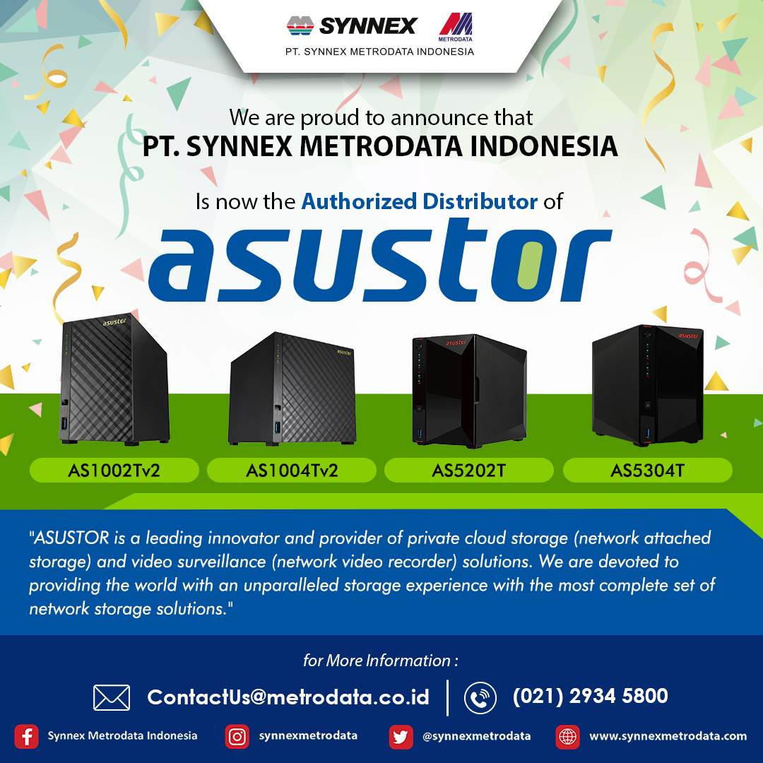 Synnex Metrodata Indonesia is now the Authorized Distributor of Asustor