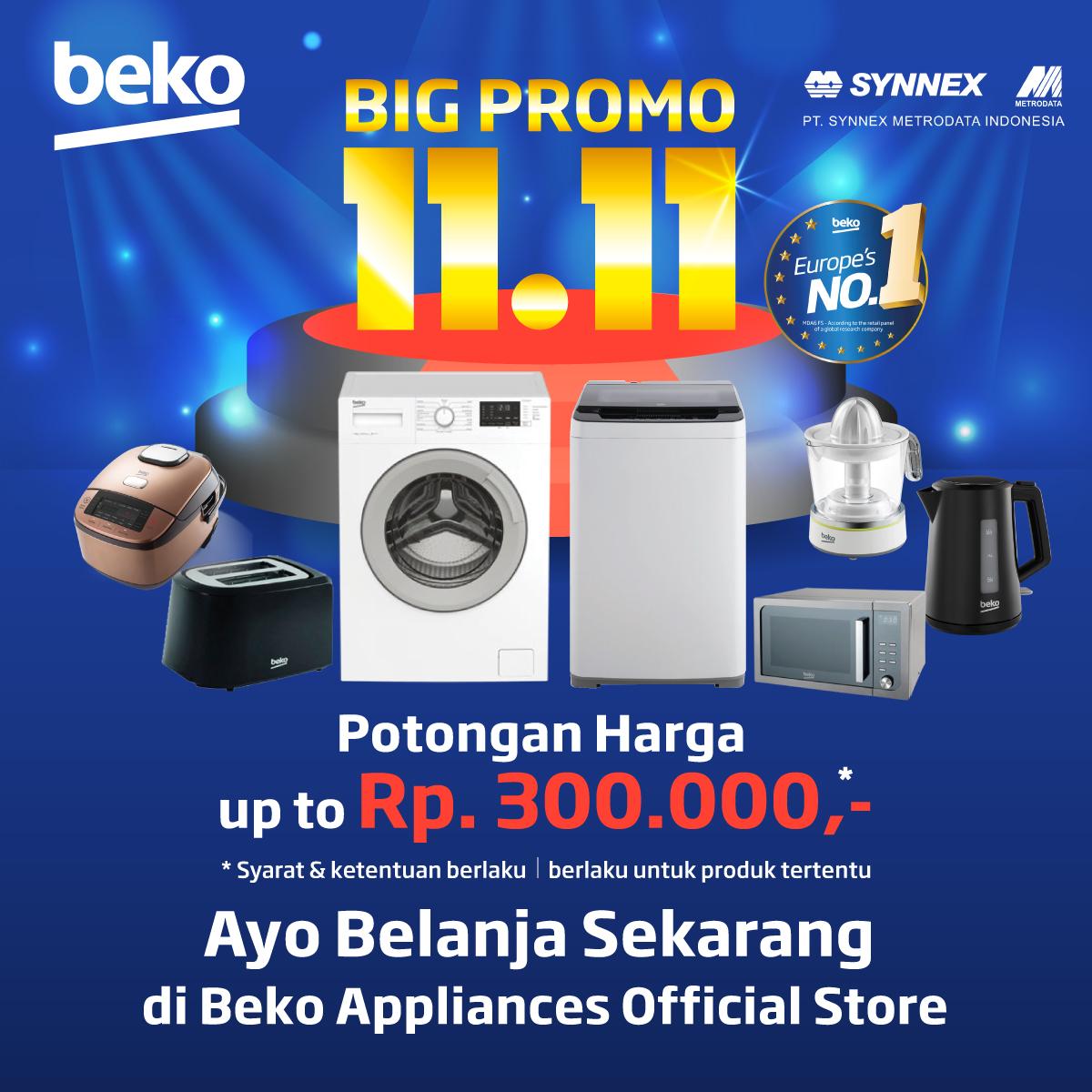 Promo 11.11 Produk Elektronik BEKO di Shopee, Blibli, Tokopedia, dan Lazada