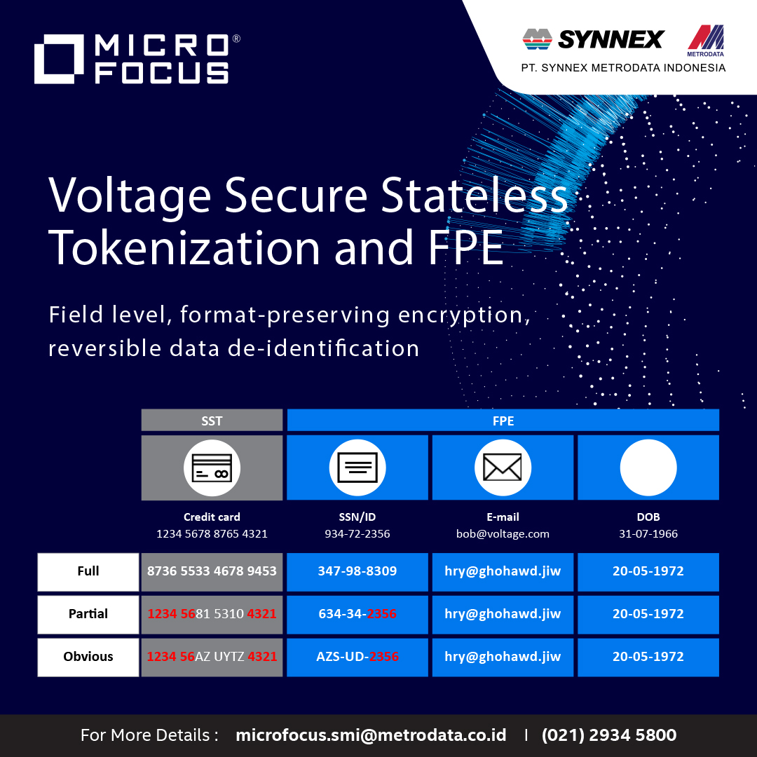 Voltage Secure Stateless Tokenization and FPE