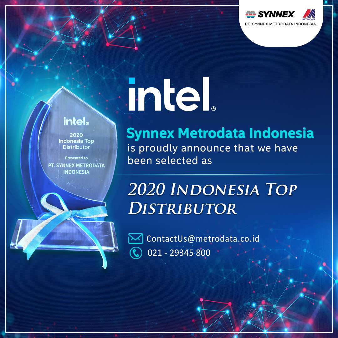 Synnex Metrodata Indonesia mendapatkan “2020 Indonesia Top Distributor” Award dari INTEL