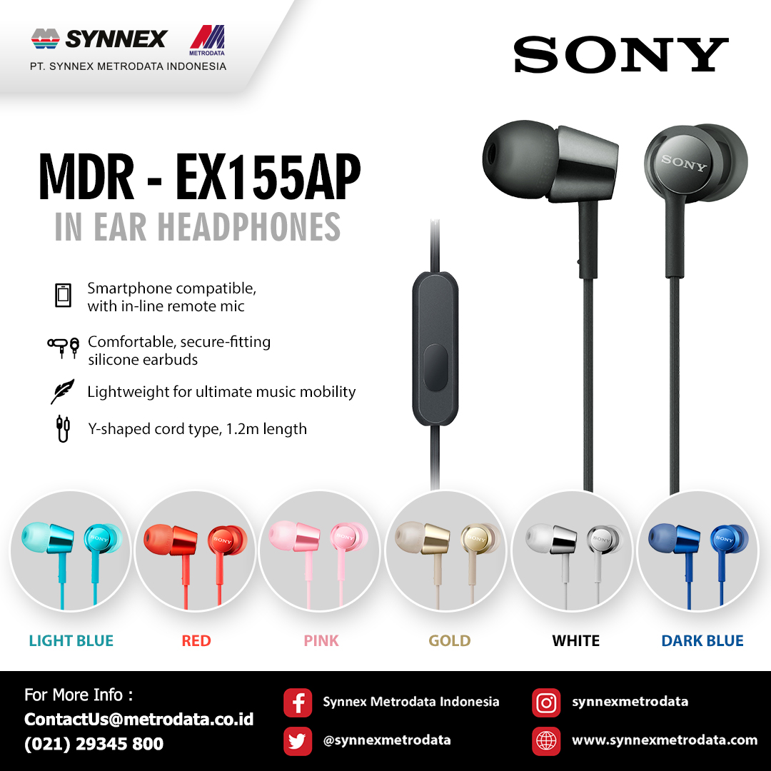 Sony Ear Headphones : MDR-EX155AP