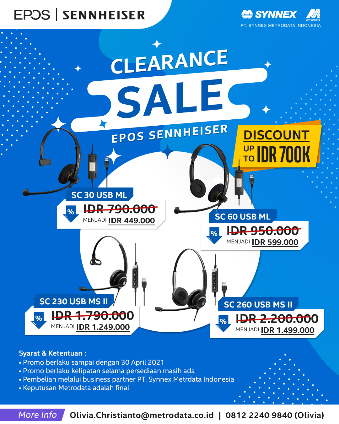 Clearance Sale Promo EPOS Sennheiser (Discount UP TO IDR 700.000)