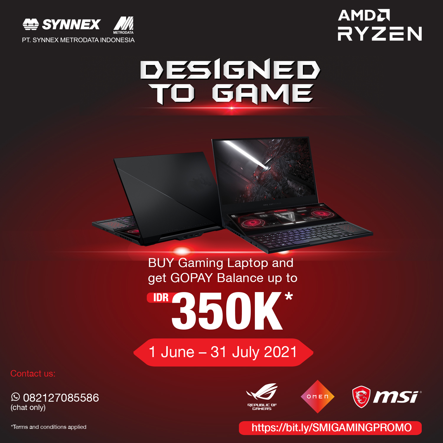 Designed to Game : Buy Gaming Laptop and Get GOPAY Balance up to IDR 350K*