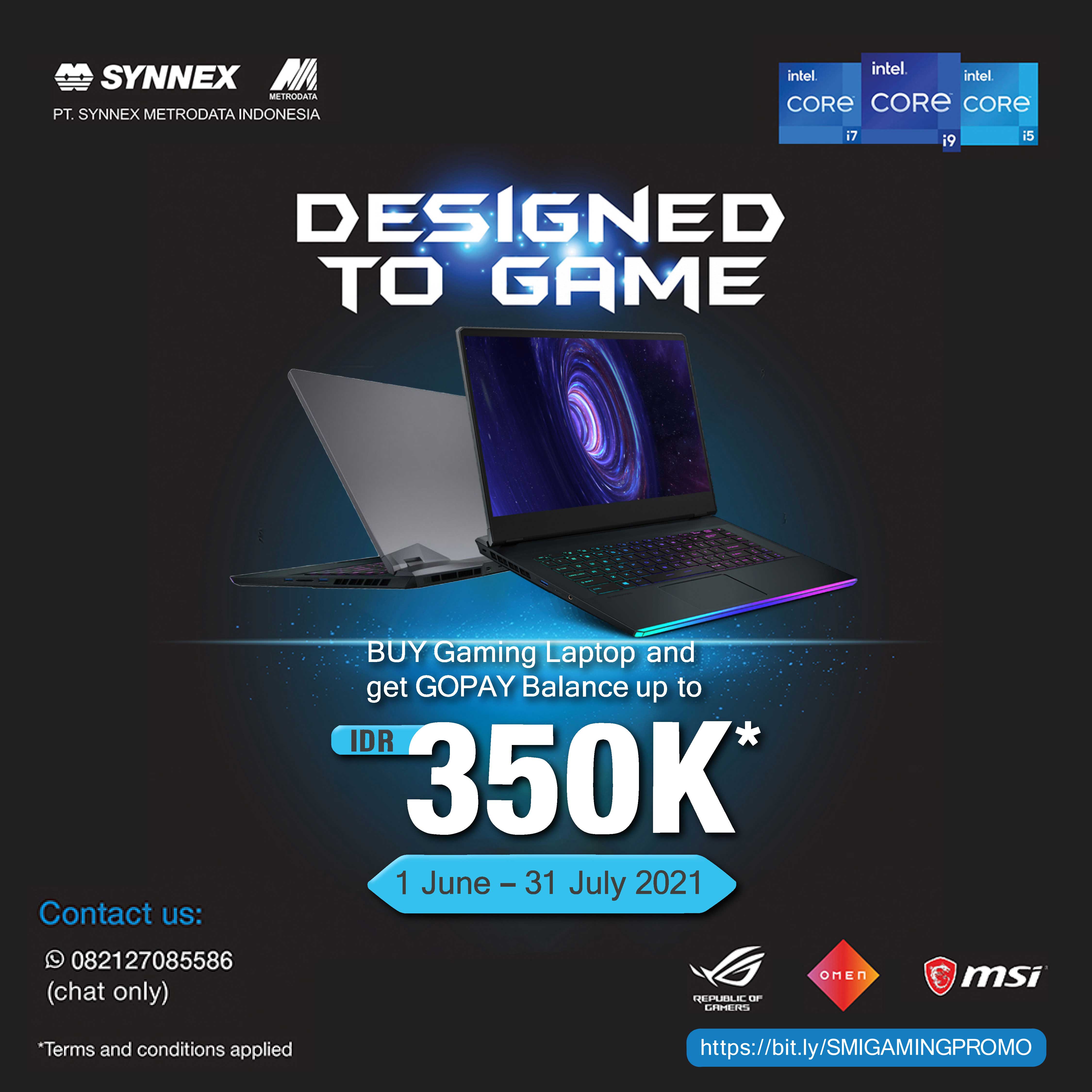 Designed to Game : Buy Gaming Laptop and Get GOPAY Balance up to IDR 350K*