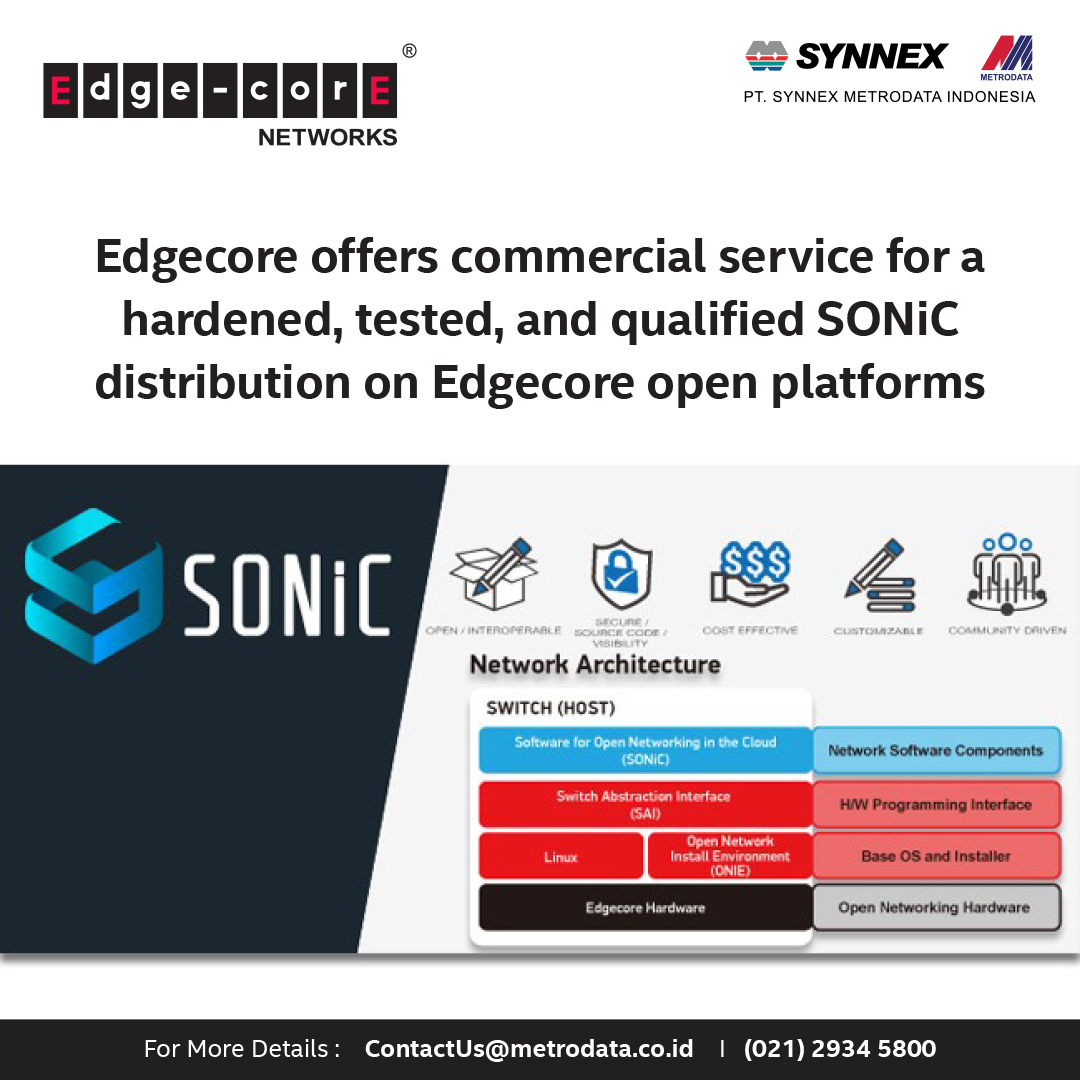 Edgecore offers commercial service for a hardened, tested, and qualified SONiC distribution on Edgecore open platforms