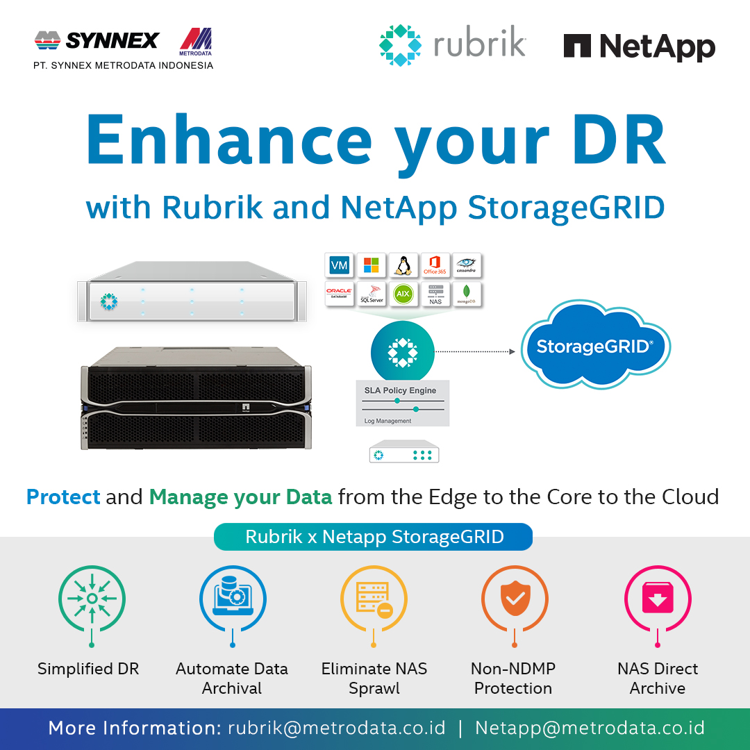 Enhance your DR with Rubrik and NetApp StorageGRID Synnex Metrodata