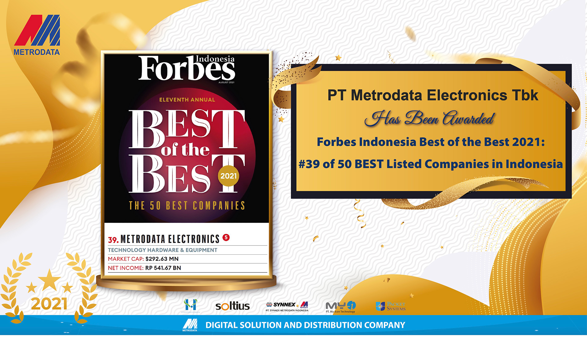 Metrodata Raih Forbes Best Of The Best 2021: The 50 Best Companies