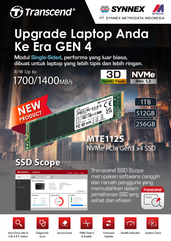 Upgrade Laptop Anda ke Era Gen 4 dengan Transcend SSD Nvme MTE112S