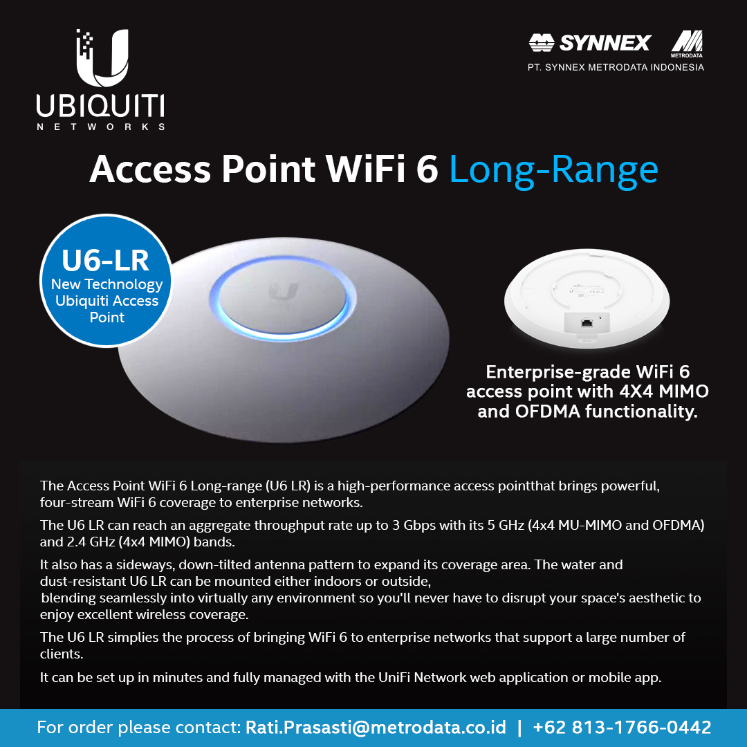 Ubiquiti Unifi Switch Access Point WiFi 6 LongRange Synnex