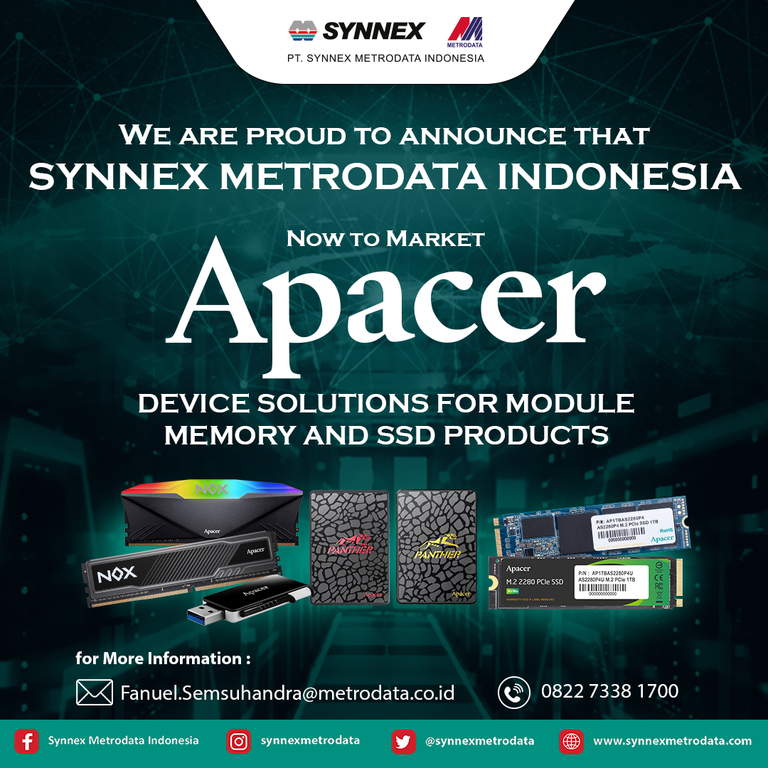 SMI Resmi Apacer Lengkapi Rangkaian Produk Memory, Flash & Component Pasarkan Lini Produk Consumer & Professional