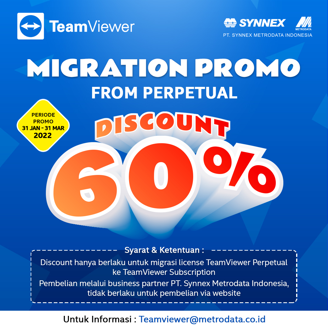 TeamViewer : Migration Promo from Perpetual Discount 60%