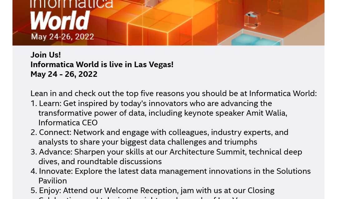 Informatica World is Live in Las Vegas