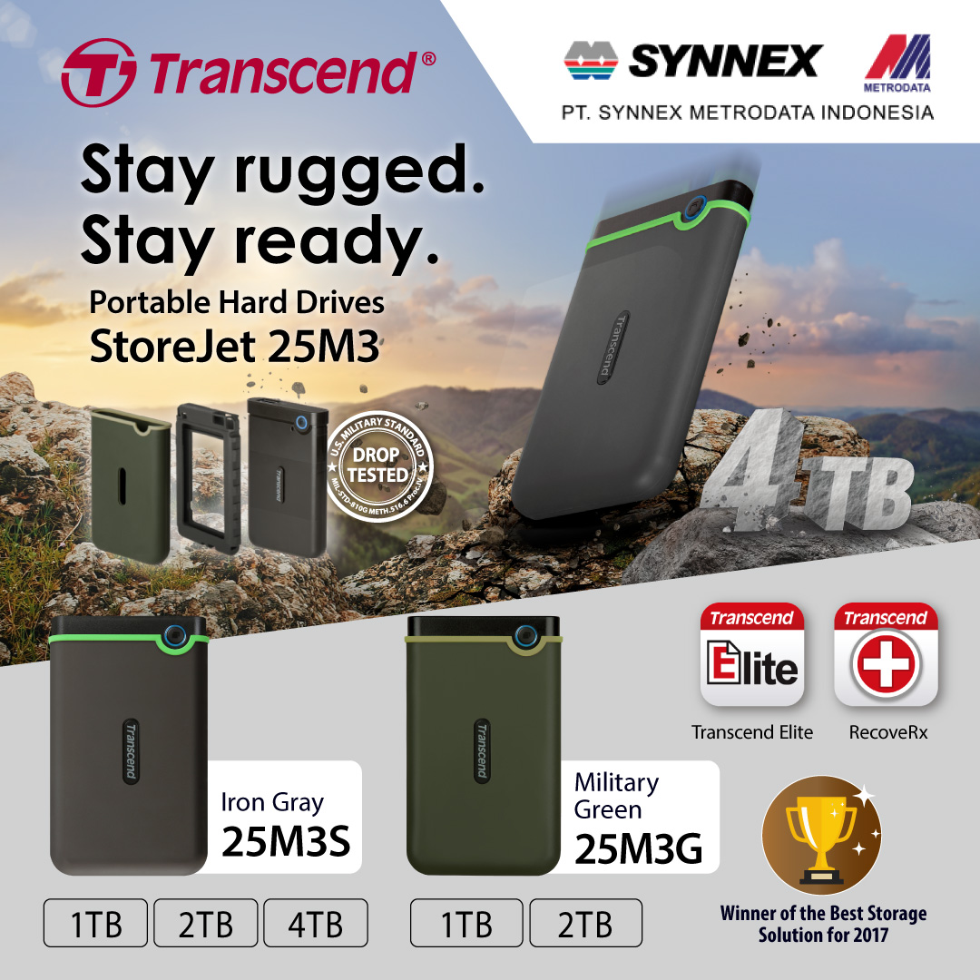 Transcend : Portable Hard Drives StoreJet 25M3