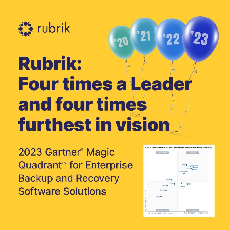 Rubrik Four times a Leader and four times furthest in vision Synnex